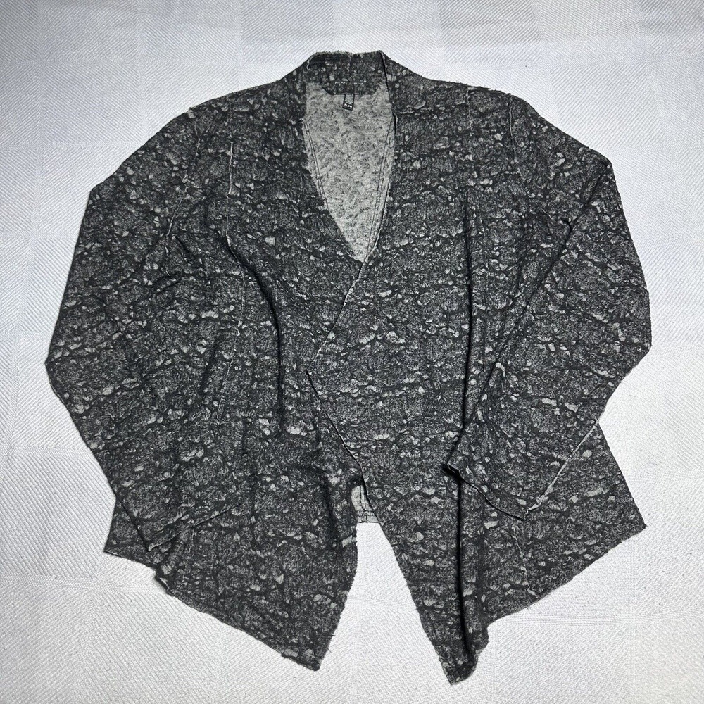 Eileen Fisher Textured Viscose Wool Open‎ Draped Cardigan Women's Petite Large